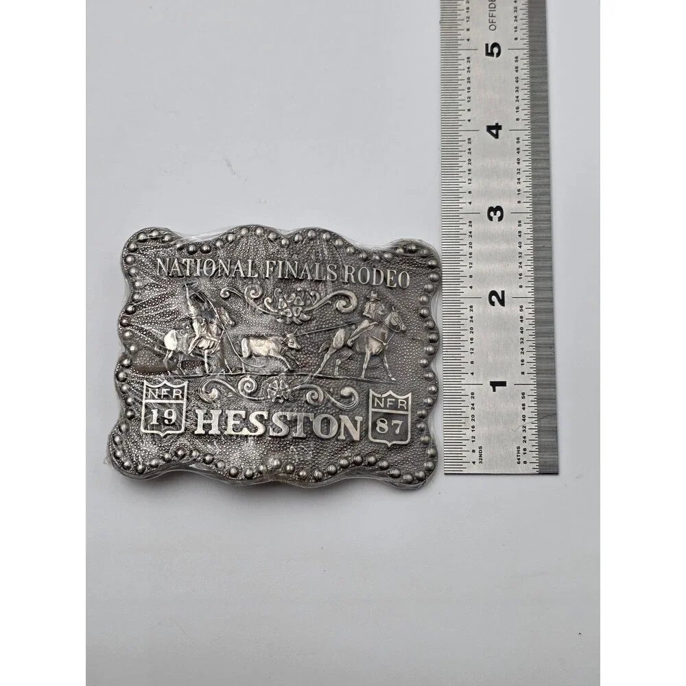 VTG 1987 National Finals Rodeo NFR Collector's 5th Edition Heston Belt Buckle